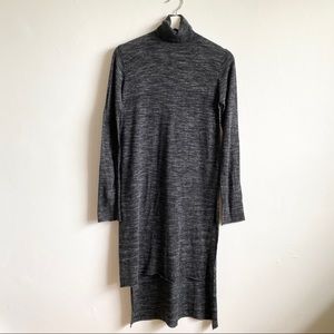 Grey long sleeve turtleneck top Zara asymmetrical longer back long sleeve small